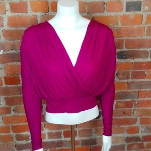 Bebe Elegant Fuchsia Wrap Top